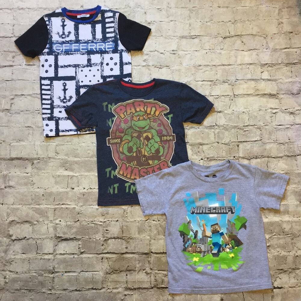 Boys Graphic Tee Bundle, Minecraft, TMNT
